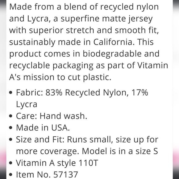 Vitamin A Black ZURI Bikini Top Size 6/S Sold out Online - Picture 8 of 13